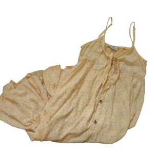 Arizona Jean Co. Yellow Floral Long Maxi Dress Size Small Cottagecore Fairycore